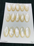 White MOP Oval Cabs • 12x24 mm Size • Pack of 2 pcs • AAA Quality • Mother of Pearl Cabochons