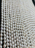Pearl Rice 7x9 mm, 16 Inch Strand , Freshwater cultured Pearl, origin China, farming pearl.