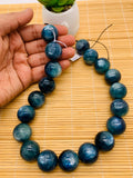 Kyanite Bicolor Round Beads - 21 mm Size - Code #K8 - AAA Quality - Length 40 cm- Natural Kyanite Round Beads