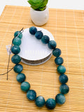 Kyanite Bicolor Round Beads - 20 mm Size - Code #K7 - AAA Quality - Length 40 cm- Natural Kyanite Round Beads