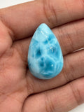 Larimar Cabochon. CODE L11-L15 • AAA Quality • Natural Larimar Pear Cabochon • Larimar Cabs, half drill from Top