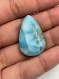 Larimar Cabochon. CODE L11-L15 • AAA Quality • Natural Larimar Pear Cabochon • Larimar Cabs, half drill from Top