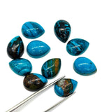Blue Opalina Pear Cabs-Size 10x14 MM - Natural Opalina Cabochons -Pack of 2 Piece Origin chili- AAA Quality