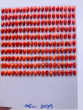 Spiny Oyster Shell Pear Cabs • 3x5 mm Size • Pack of 5 Piece • Red Color • AAA Quality • Natural Shell Cabochon