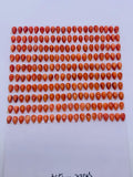 Spiny Oyster Shell Pear Cabs • 3x5 mm Size • Pack of 5 Pcs • Orange Color • AAA Quality • Natural Shell Cabochon