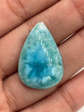 Larimar Cabochon. CODE L16-L20 • AAA Quality • Natural Larimar Pear Cabochon • Larimar Cabs