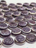 10MM Wampum Quahog Shell Round Cabs • Pack of 4 Piece • AAA Quality • Natural Wampum Shell Cabochon • Purple Color• Flat Back