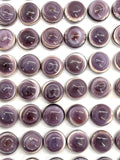 10MM Wampum Quahog Shell Round Cabs • Pack of 4 Piece • AAA Quality • Natural Wampum Shell Cabochon • Purple Color• Flat Back