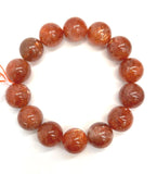 Sunstone Bracelet 16 mm size- Code #V2 -AAA Quality -Weight 73.9 gm Natural Sunstone Round Bracelet - Length 7.5 Inch