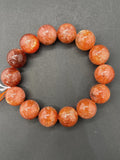 Sunstone Bracelet 16 mm size- Code #V4 -AAA Quality -Weight 74.6 gm Natural Sunstone Round Bracelet - Length 7.5 Inch