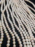 White Freshwater Pearl Potato shape . size 7-8 MM , Cultured Pearl . Length 16 Inch