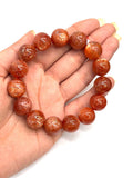 Sunstone Bracelet 15 mm size- Code #V16 -AAA Quality -Weight 66.2 gm Natural Sunstone Round Bracelet - Length 7.5 Inch