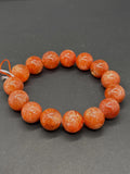 Sunstone Bracelet 15 mm size- Code #V16 -AAA Quality -Weight 66.2 gm Natural Sunstone Round Bracelet - Length 7.5 Inch