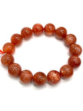 Sunstone Bracelet 14 mm size- Code #V17 -AAA Quality -Weight 54.4 gm gm Natural Sunstone Round Bracelet - Length 7.5 Inch