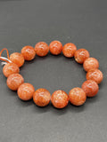 Sunstone Bracelet 15 mm size- Code #V18 -AAA Quality -Weight 68.1 gm gm Natural Sunstone Round Bracelet - Length 7.5 Inch