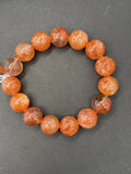Sunstone Bracelet 14 mm size- Code #V28 -AAA Quality -Weight 60.7 gm gm Natural Sunstone Round Bracelet - Length 7.5 Inch