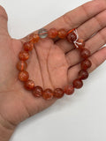 Sunstone Bracelet 11 mm size- Code #V29 -AAA Quality -Weight 28.7 gm gm Natural Sunstone Round Bracelet - Length 7.5 Inch