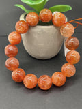 Sunstone Bracelet 15 mm size- Code #V31 -AAA Quality -Weight 70.2 gm gm Natural Sunstone Round Bracelet - Length 7.5 Inch