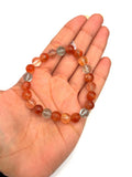 Sunstone Bracelet 8 mm size- Code #V32 -AAA Quality -Weight 15 gm gm Natural Sunstone Round Bracelet - Length 7.5 Inch
