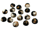 Abalone copper and black onyx 8MM Shell Cabs, Pack of 6 pieces, compressed material.