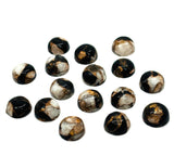10mm Abalone copper and black onyx Shell Cabs, Pack of 6 pieces, compressed material.