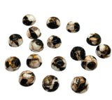 Abalone copper and black onyx 8MM Shell Cabs, Pack of 6 pieces, compressed material.