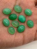 Chrysoprase Cabs 10x12 mm size , Chrysoprase Cabochon. Pack of 4 Pcs - Chrysoprase Oval Cabs-