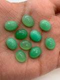 Chrysoprase Cabs 10x12 mm size , Chrysoprase Cabochon. Pack of 4 Pcs - Chrysoprase Oval Cabs-