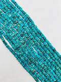 Turquoise heishi shape 7-8mm Size, Natural Turquoise beads, Length 16" Grade AAA ,Blue Turquoise, Hubei mines.