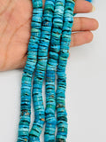 Turquoise Heishi Beads - 10 mm Size - AAA Quality - 16 Inch Length- Natural Turquoise beads, Anhui mines.