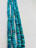 Turquoise Heishi Beads - 10 mm Size - AAA Quality - 16 Inch Length- Natural Turquoise beads, Anhui mines.
