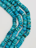 Turquoise Heishi Beads - 10 mm Size - AAA Quality - 16 Inch Length- Natural Turquoise beads, Anhui mines.