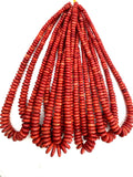 Coral Rondelle beads 6-14 size - Length 16 Inch - Natural Coral Roundel beads. graduated size 6-14mm.