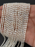 Pearl Rice 2-2.5MM Beads, 16 Inch Strand , Freshwater cultured Pearl, small size pearl.