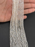 Pearl Rice 2-2.5MM Beads, 16 Inch Strand , Freshwater cultured Pearl, small size pearl.