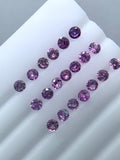 2.5 mm Pink Sapphire Round Diamond cut Faceted - Code # C1- Good Pink Color- Natural Pink Sapphire Loose Gemstone - AAA Quality- Qty 4 Pcs