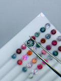 3.8 / 4 mm Spinel Round Diamond Cut loose stone • Natural Multi Spinel Stone - AAAA Quality - Pack of 2 Pcs - Loose Gemstone