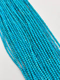 3MM Natural Turquoise Round Beads , 100 % Genuine Stone , Length in 15 Inch , American Turquoise Round Beads