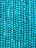 3MM Natural Turquoise Round Beads , 100 % Genuine Stone , Length in 15 Inch , American Turquoise Round Beads