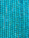 3MM Natural Turquoise Round Beads , 100 % Genuine Stone , Length in 15 Inch , American Turquoise Round Beads