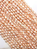 Peach 9-10MM Pearl Nugget Freshwater Pearl , Natural Pearl ,Length 16" , Pearl Nugget Necklace, Freeform shape , AAA Quality