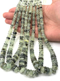 Prehnite Roundel 6-14MM , AAA quality , Length 40CM natural gemstone beads, Roundel beads . Prehnite graduated strand.