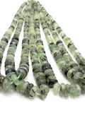 Prehnite Roundel 6-14MM , AAA quality , Length 40CM natural gemstone beads, Roundel beads . Prehnite graduated strand.