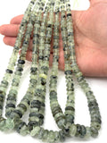 Prehnite Roundel 6-14MM , AAA quality , Length 40CM natural gemstone beads, Roundel beads . Prehnite graduated strand.