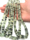 Prehnite Roundel 6-14MM , AAA quality , Length 40CM natural gemstone beads, Roundel beads . Prehnite graduated strand.