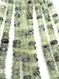 Prehnite Roundel 6-14MM , AAA quality , Length 40CM natural gemstone beads, Roundel beads . Prehnite graduated strand.