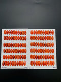 6x12 mm Spiny Oyster Shell Oval Cabs • Pack of 5 Pieces • AAA Quality • Natural Shell Cabochon • Red Color