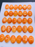 10x14 mm Spiny Oyster Shell Oval Cabs • Pack of 2 Pieces • AAA Quality • Natural Shell Cabochon • Orange/ Red Color
