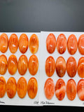15x30 mm Spiny Oyster Shell Oval Cabs • Pack of 1 Pc • AAA Quality • Natural Shell Cabochon • Orange/ Red Color
