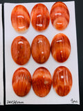 20X30 mm Spiny Oyster Shell Oval Cabs • Pack of 1 Pc • AAA Quality • Natural Shell Cabochon • Orange/Red Color